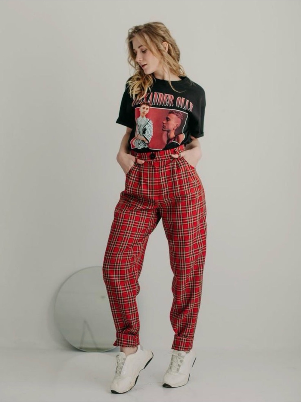 Red Plaid Trousers